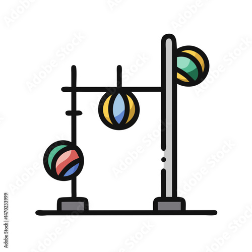 Tetherball Game Setup Icon Representing Outdoor Sport and Play Equipment