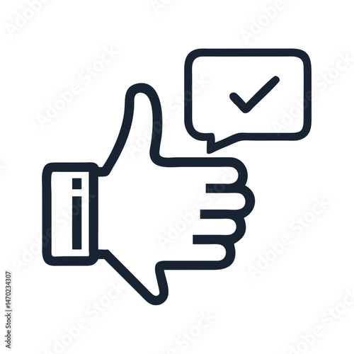 Thumbs Up Icon Representing Approval or Positive Feedback
