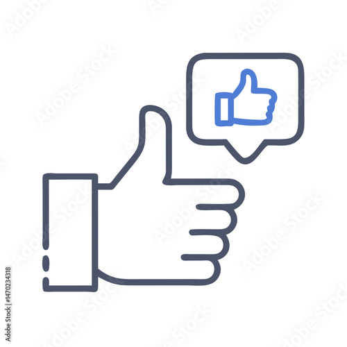 Thumbs Up Icon Representing Approval or Positive Feedback