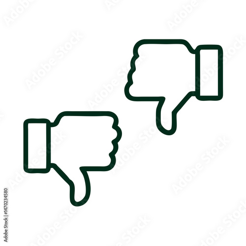 Thumbs Vote Icon Representing Like and Dislike Feedback and User Interaction