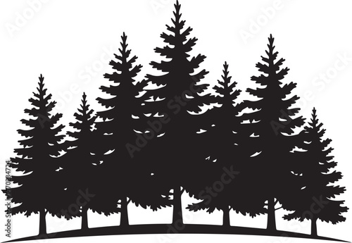 Tall Pine Tree in Forest Silhouette

Lone Pine on Mountain Vector Scene

Rustic Pine Tree Silhouette Design

Minimal Evergreen Tree Vector

Pine Tree Line Art in Nature Setting