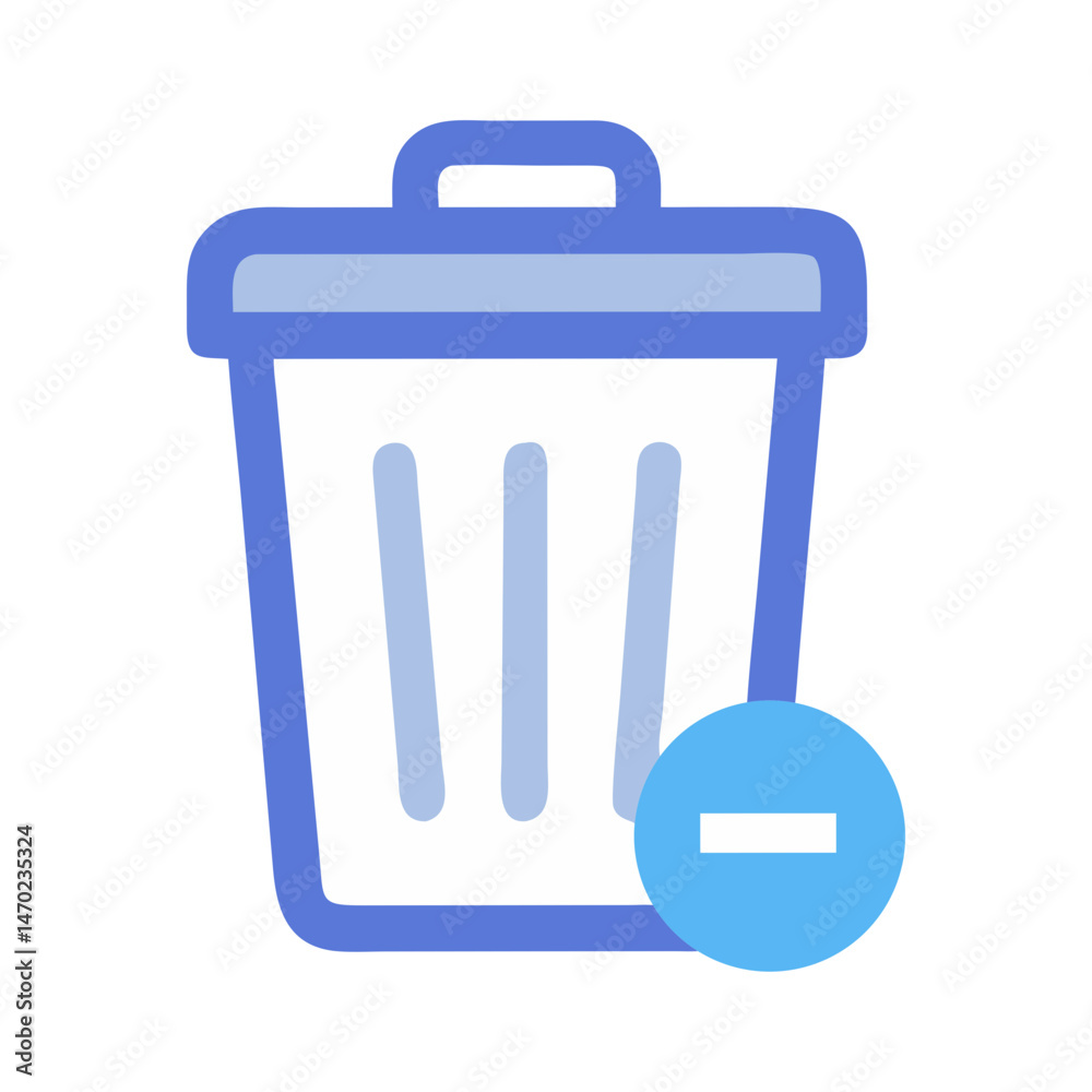 Fototapeta premium Trash Bin Icon Representing Delete Action and Data Removal