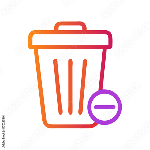 Trash Bin Icon Representing Delete Action and Data Removal