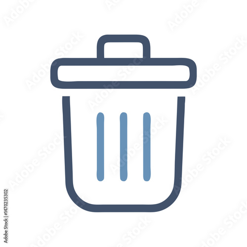 Trash Bin Icon Representing Delete Action and Data Removal