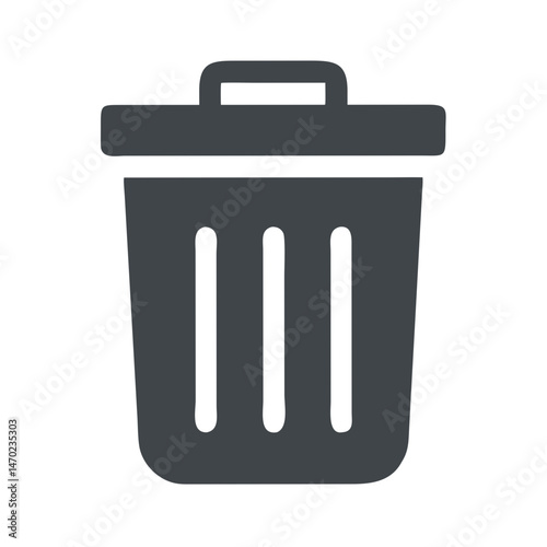 Trash Bin Icon Representing Delete Action and Data Removal