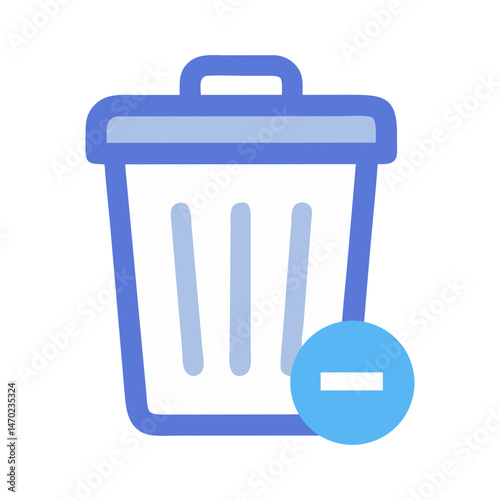 Trash Bin Icon Representing Delete Action and Data Removal