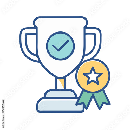 Trophy Icon Representing Verified Achievement and Official Recognition
