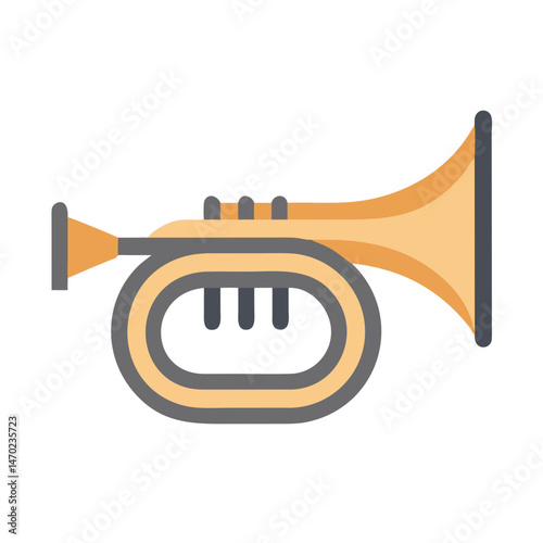 Trumpet Icon Representing Brass Instrument and Musical Performance