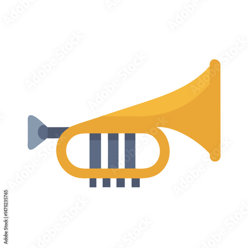 Trumpet Icon Representing Brass Instrument and Musical Performance