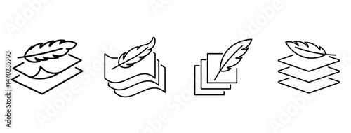 fabric with feather filler icon vector.