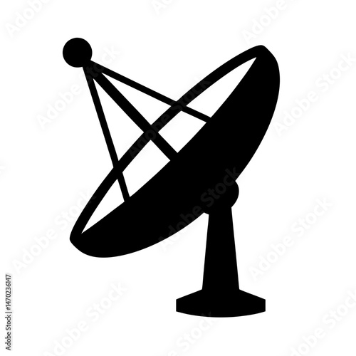 Silhouette of a satellite dish for radio and television communication uses