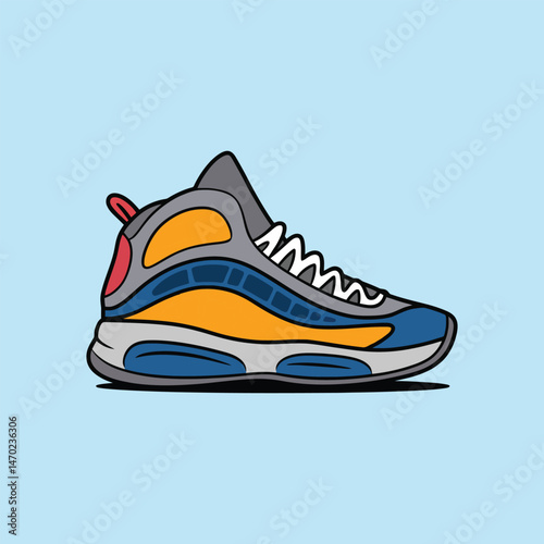 Sports shoe cartoon vector art illustration