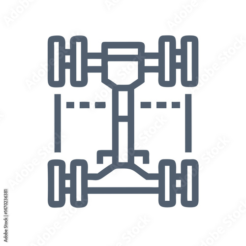 Vehicle Chassis Icon Representing Underbody Structure and Automotive Framework