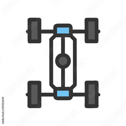 Vehicle Chassis Icon Representing Underbody Structure and Automotive Framework