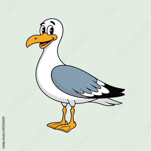 a seagull hand drawn vector art illustration