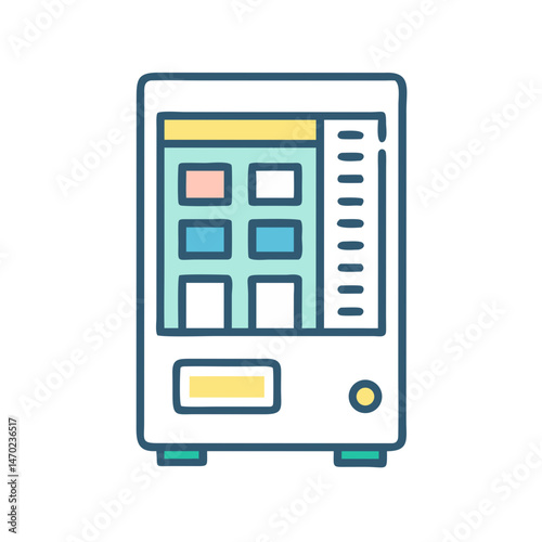 Vending Machine Icon Representing Automated Snack and Beverage Dispenser