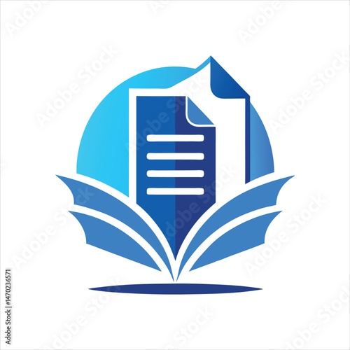  Business Document Icon Logo Design in Blue