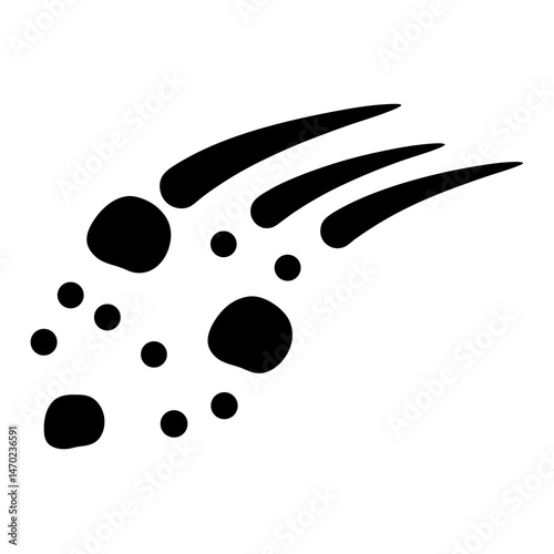 Stylized bear or canine paw print with extended claws graphic design