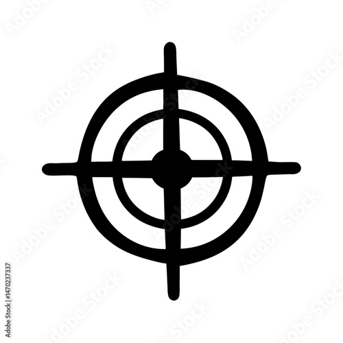 Black and white target or crosshair aiming for precise accuracy purpose