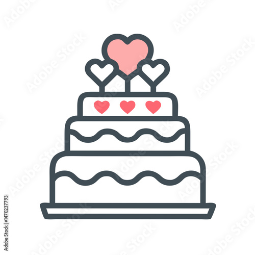 Wedding Cake Icon Representing Celebration Dessert and Marriage Ceremony