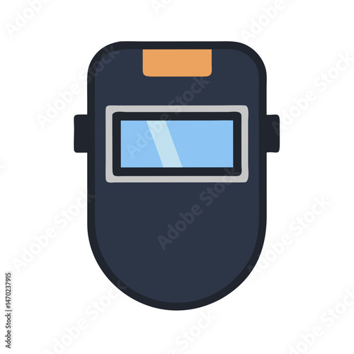 Welding Helmet Icon Representing Eye and Face Protection for Industrial Safety