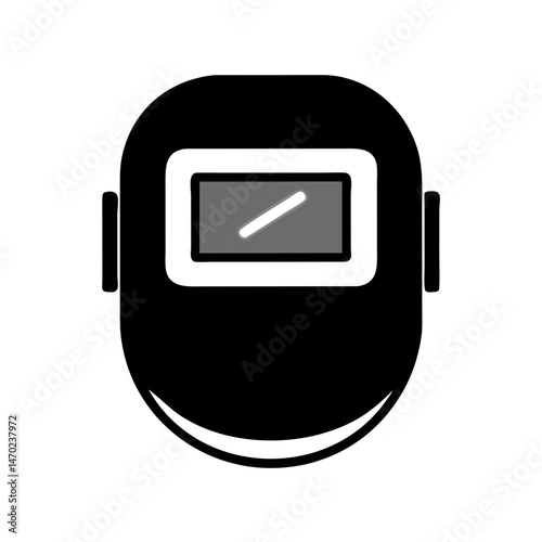 Welding Helmet Icon Representing Eye and Face Protection for Industrial Safety