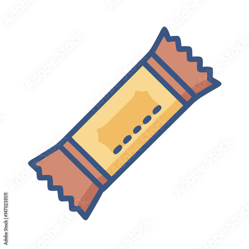 Wrapped Energy Bar Icon Representing Snack Bar or Nutrition Product