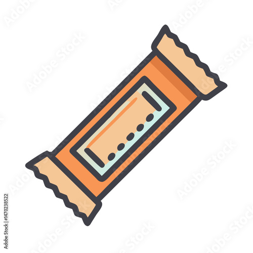 Wrapped Energy Bar Icon Representing Snack Bar or Nutrition Product