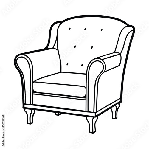 armchair vector line art silhouette