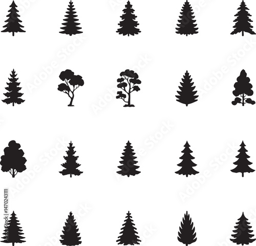 Tall Pine Tree in Forest Silhouette

Lone Pine on Mountain Vector Scene

Rustic Pine Tree Silhouette Design

Minimal Evergreen Tree Vector

Pine Tree Line Art in Nature Setting