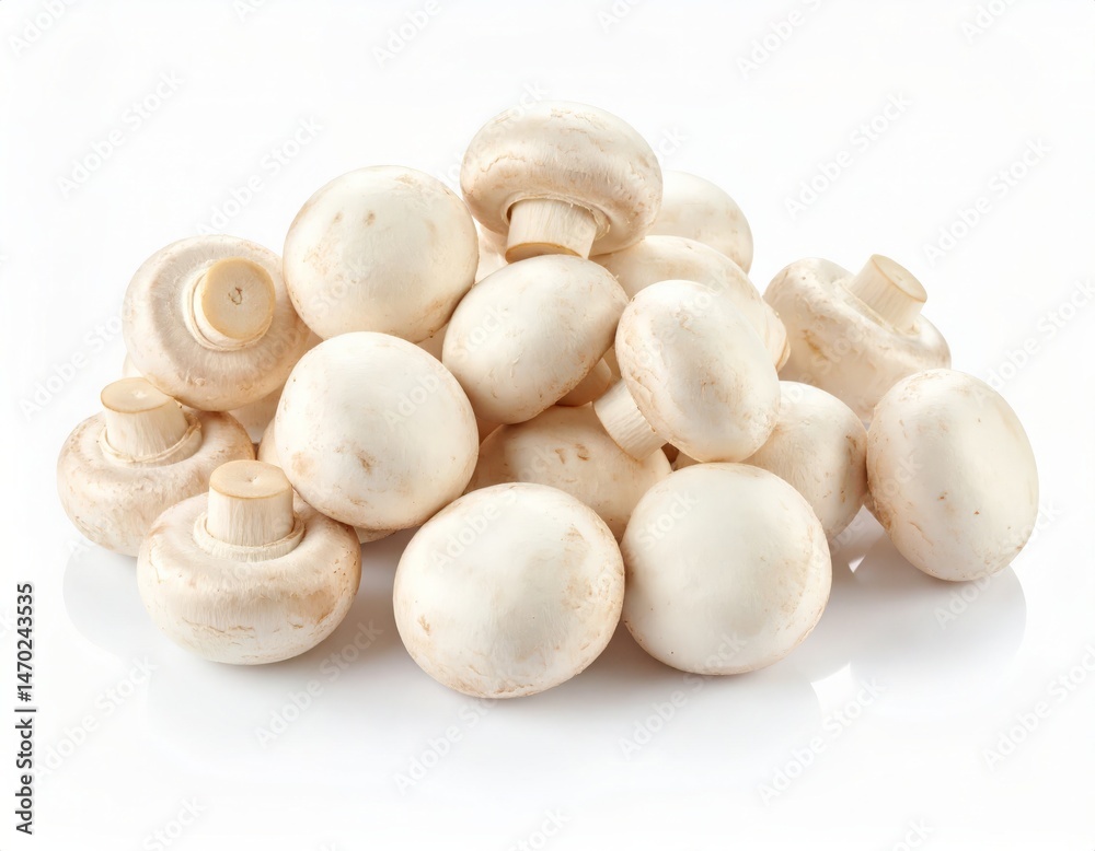 Pile of mushrooms over white background Pile of mushrooms over white background