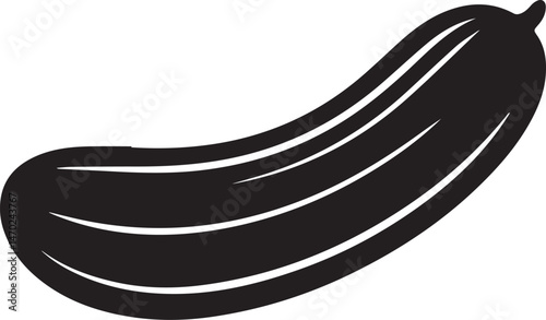Cucumber Silhouette Vector | Modern Black Vector Art Illustration for Vegan Concepts