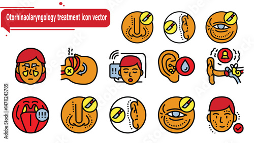  Otorhinaolaryngology treatment icon vector