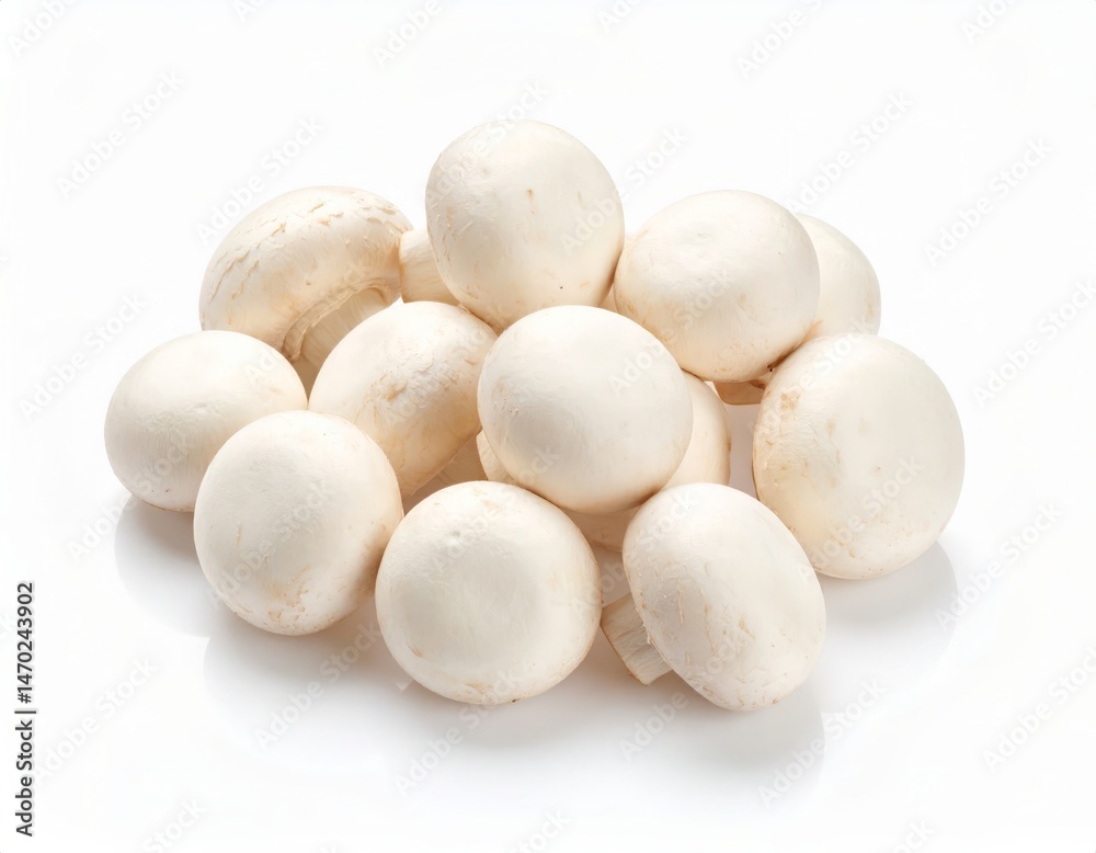Pile of mushrooms over white background Pile of mushrooms over white background