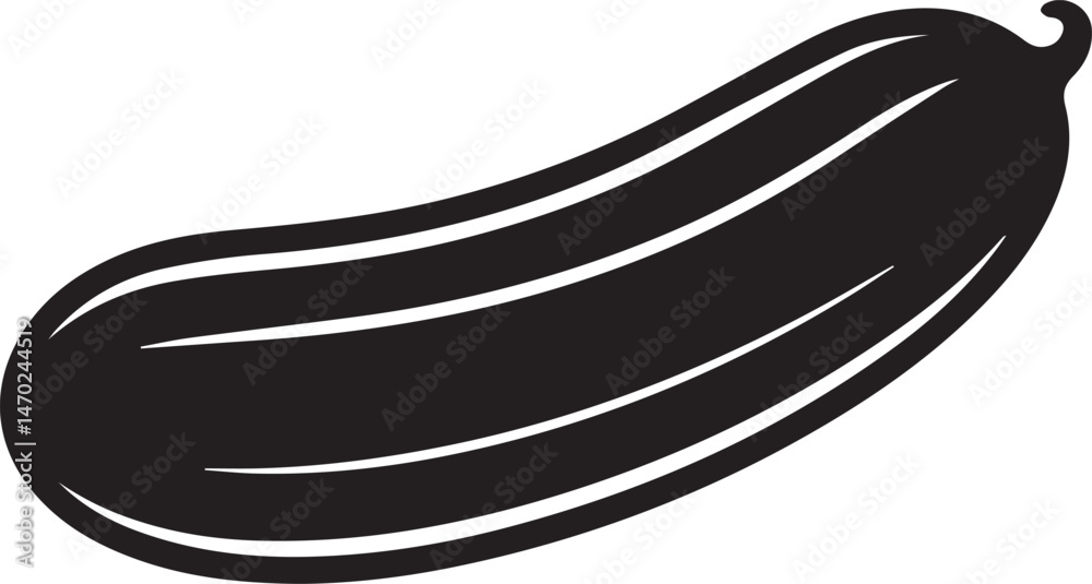 Cucumber Silhouette Vector | Modern Black Vector Art Illustration for Vegan Concepts Cucumber Silhouette Vector | Modern Black Vector Art Illustration for Vegan Concepts