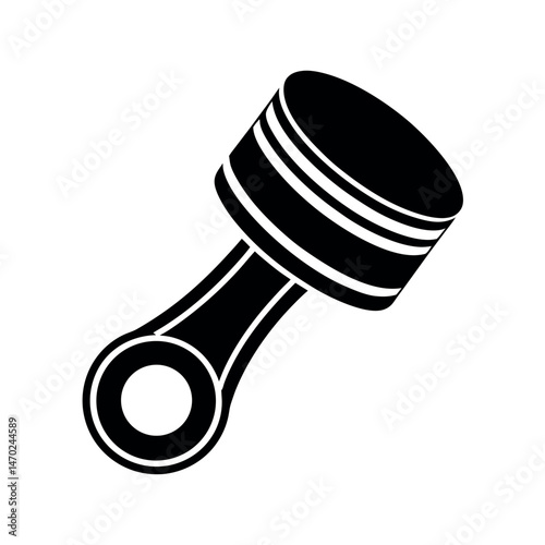 cylindrical piston of car solid icon