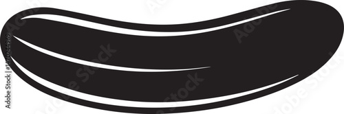 Cucumber Silhouette Vector | Modern Black Vector Art Illustration for Vegan Concepts