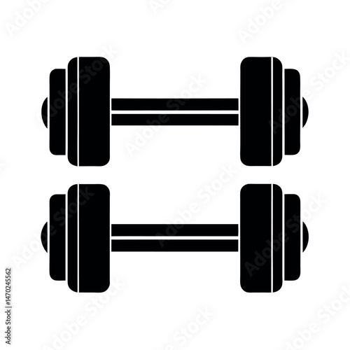 dumbbells line and solid icon