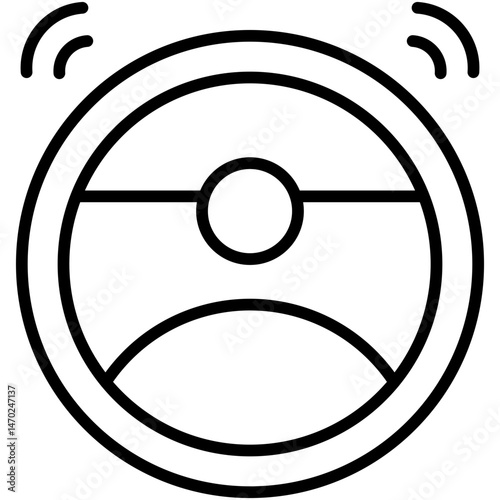 Robotic Vacuum Cleaner Line Icon, Robotic Vacuum Cleaner Icon – Smart Home Cleaning Robot, Floor Cleaner Vector