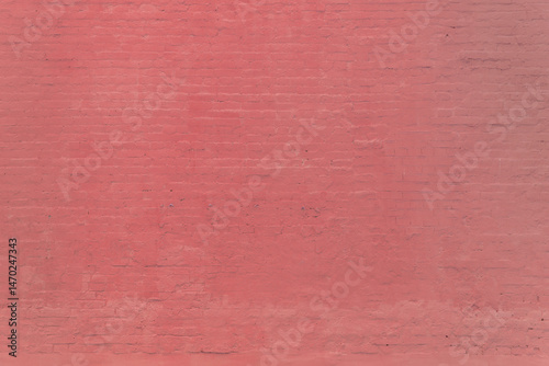 Brick wall painted pink. Abstract construction background.