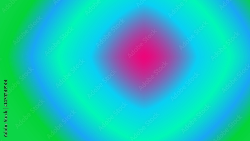 Fototapeta premium Abstract concentric circles in vibrant hues of green, blue, and pink, creating a mesmerizing gradient effect