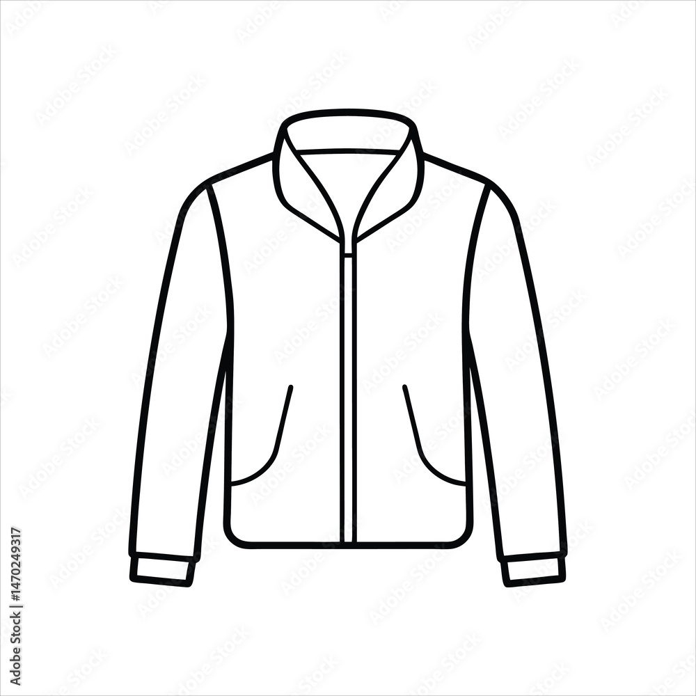 Stylish Outer Jacket Line Drawing for Apparel Templates Stylish Outer Jacket Line Drawing for Apparel Templates