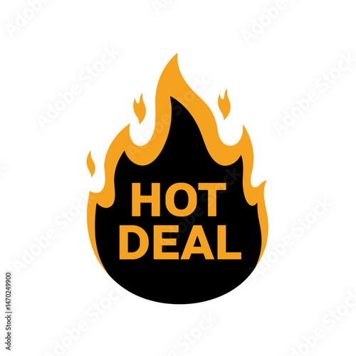Hot Deal Flame Icon in Vibrant Colors for Promotion  