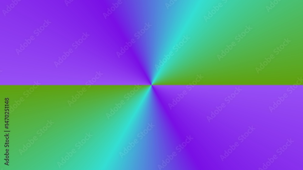 Fototapeta premium Gradient artwork with purple, green, and teal hues radiating from center