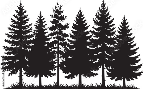 Tall Pine Tree in Forest Silhouette

Lone Pine on Mountain Vector Scene

Rustic Pine Tree Silhouette Design

Minimal Evergreen Tree Vector

Pine Tree Line Art in Nature Setting