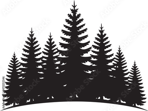 Tall Pine Tree in Forest Silhouette

Lone Pine on Mountain Vector Scene

Rustic Pine Tree Silhouette Design

Minimal Evergreen Tree Vector

Pine Tree Line Art in Nature Setting