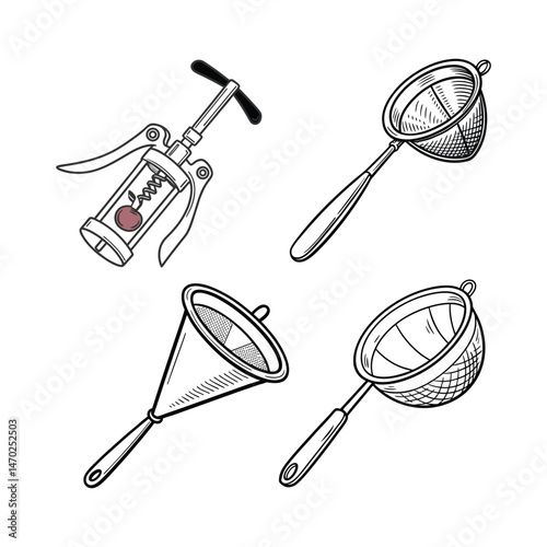 Cooking Utensil Sketch Set