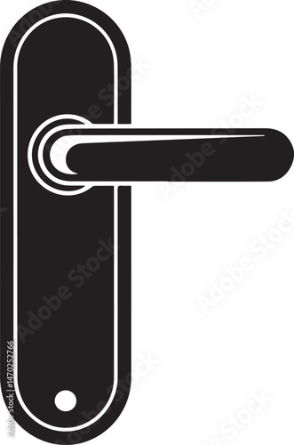 Door Handle Silhouette Vector | Sharp Black Vector Art Illustration for Architecture Icon