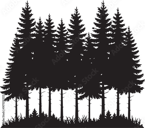 Tall Pine Tree in Forest Silhouette

Lone Pine on Mountain Vector Scene

Rustic Pine Tree Silhouette Design

Minimal Evergreen Tree Vector

Pine Tree Line Art in Nature Setting