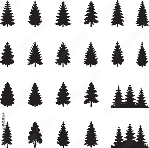 Tall Pine Tree in Forest Silhouette

Lone Pine on Mountain Vector Scene

Rustic Pine Tree Silhouette Design

Minimal Evergreen Tree Vector

Pine Tree Line Art in Nature Setting
